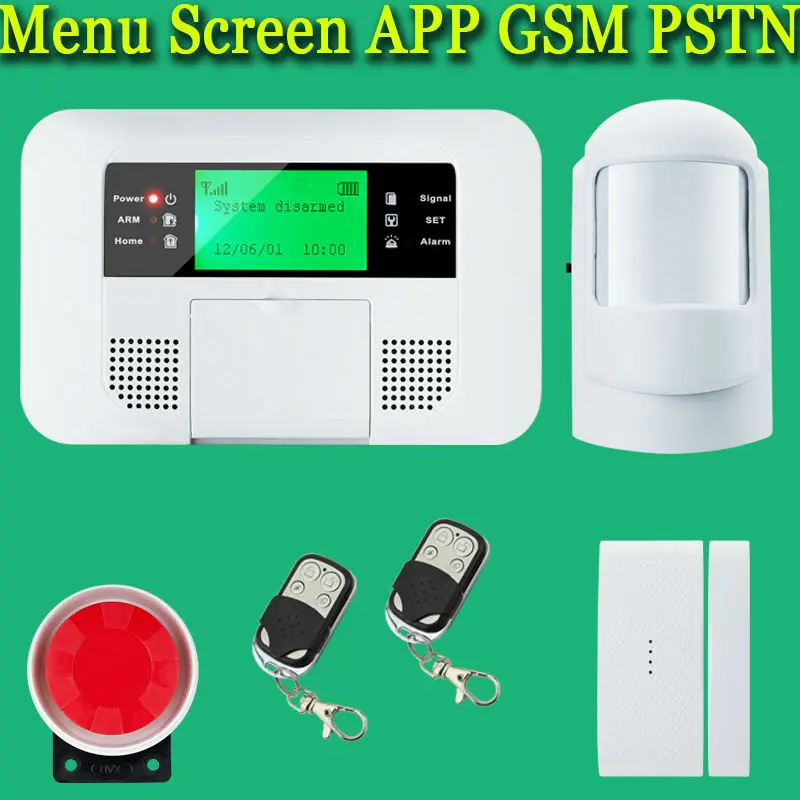 ФОТО Android IOS App Wireless GSM Home Alarm System SIM Smart Home Burglar Security Alarm System Kit PIR/door Sensor