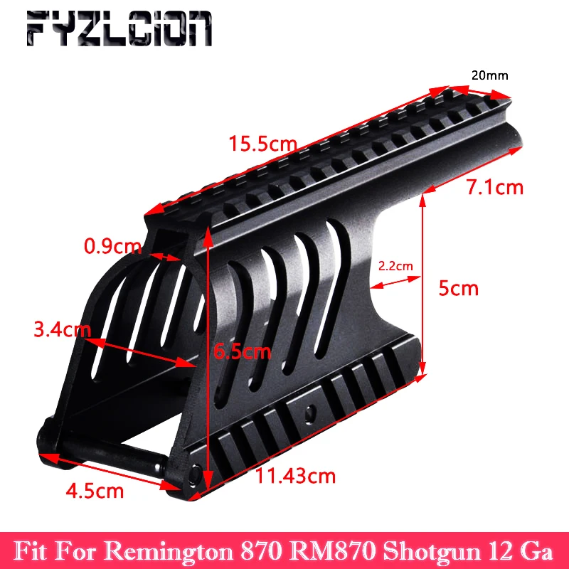 

Fyzlcion Tactical 20mm Double Picatinny Rail Mount System Fit For Remington 870 RM870 Shot gun 12 Ga. Scope