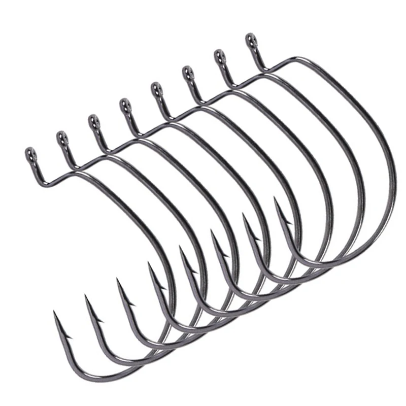 50 шт./лот Размер: 6#- 5/O углеродистая сталь рыболовный крючок бас большой Кривошип крючок джиггинг свинцовая головка колючая Кривошип крюк для мягкой приманки Fis