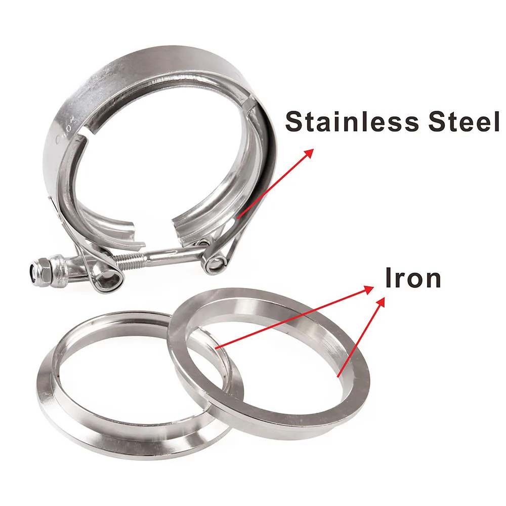 

FIFAN 4" Inch V Band Clamp With Stainless Steel Flanges Vband, V-Band Flange Kit For Exhaust Pipes, Downpipe, Down Pipe