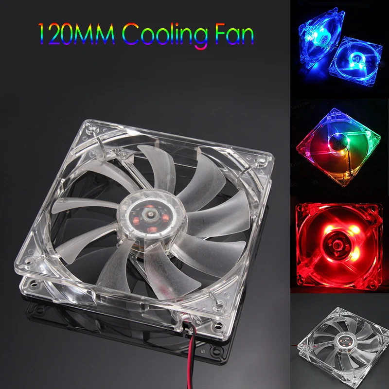 Cool 12V PC Computer Fan Quad 4 LED Light 120mm PC Computer Case Cooling Fan Mod Quiet Molex Connector Easy Installed Fan Cool 12V PC Computer Fan Quad 4 LED Light 120mm PC Computer Case Cooling Fan Mod Quiet Molex Connector Easy Installed Fan