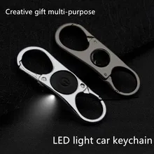 Bycobecy Новая модная металлическая сумка для ключей Автомобильный Брелок Автомобильная стандартная лампа Светодиодная функция поясная сумка подарок; индивидуальный логотип унисекс держатель для ключей