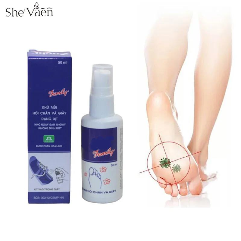 Foot and Shoe Deodorant Odor Spray Deodorizer Eliminates Odor Anti Bacterial Anti-fungal Shoes Refresher Deodorant 50ML