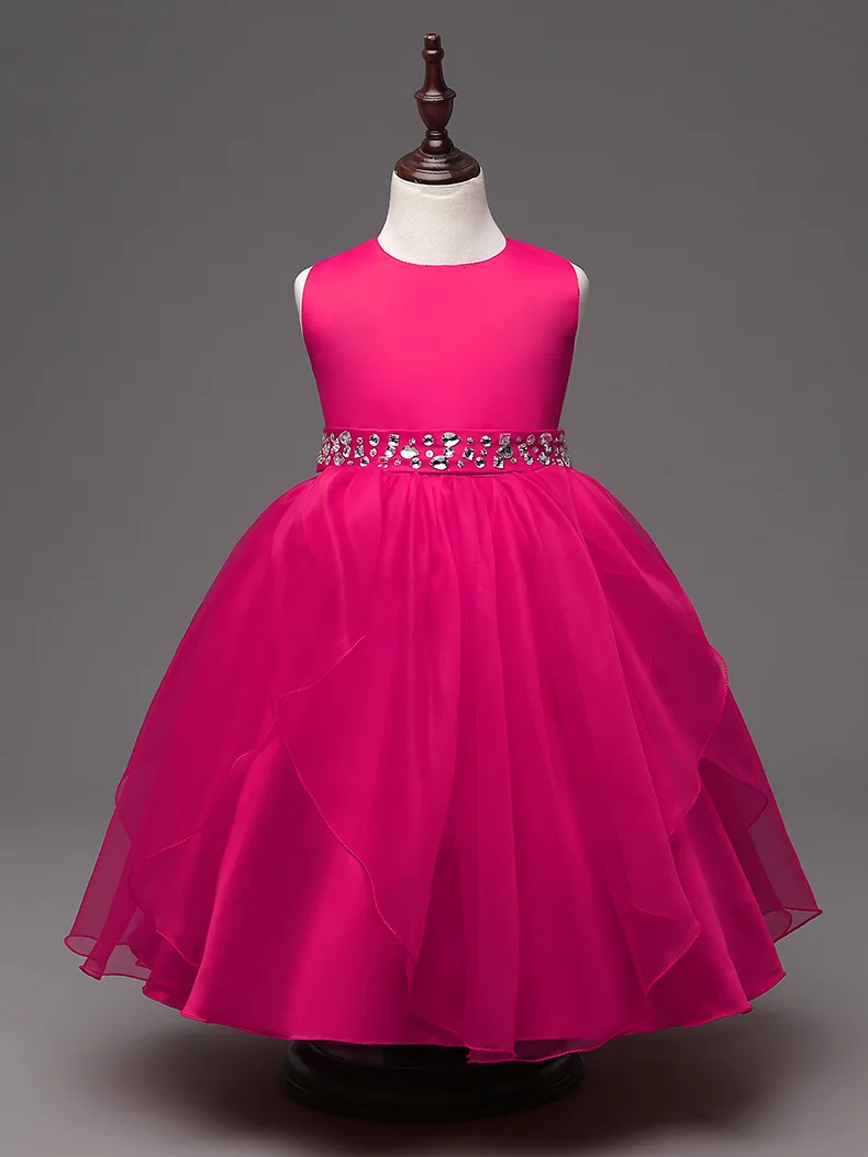 dark pink flower girl dresses