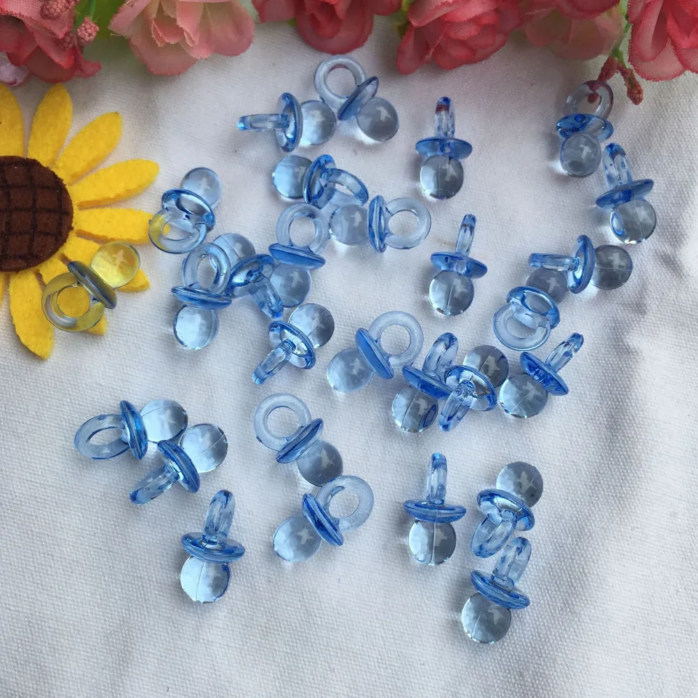 WHISM 50Pcs Acrylic Feeding Dummies Clear Baby Shower Party Favors Mini