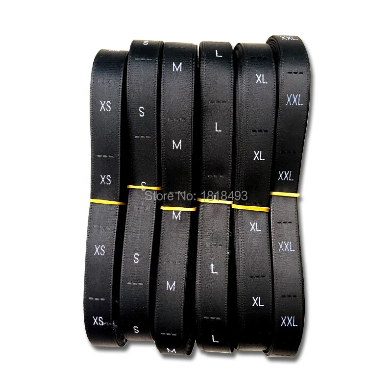 Бесплатная доставка ярлык с вышивкой для размера одежды атласным размером