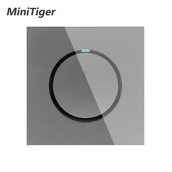 

Minitiger 1 Gang 1 Way Random Click On / Off Wall Light Switch With LED Indicator Knight Gray Crystal Tempered Glass Panel