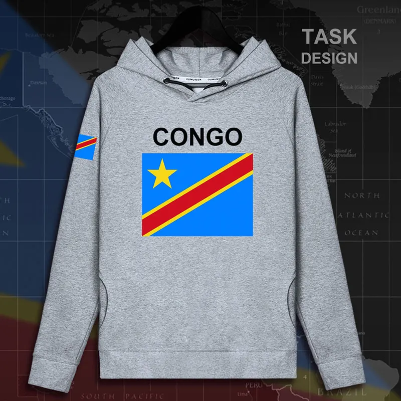 DR Congo COD DRC DROC Congo-Kinsha, мужские пуловеры, толстовки, Мужская толстовка, уличная одежда, хип-хоп флаг, спортивный костюм 02 - Цвет: hooded-gray