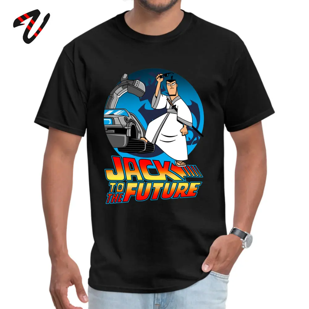 Casual Jack to the Future O-Neck T-Shirt Summer Fall Tops T Shirt Short Sleeve for Men Fashionable Pure Cotton Top T-shirts Jack to the Future -19871 black