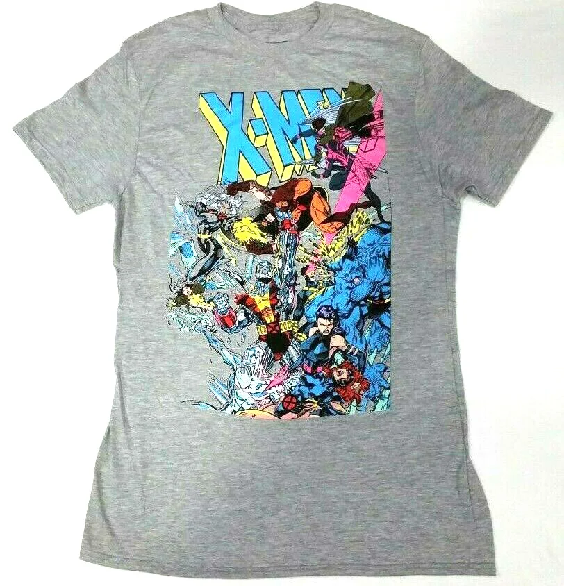 

X-Men T-shirt Marvel Comic Book Style Graphic Tee Heather Gray NWT Casual T Shirt Male Short Sleeve Pattern Top Tee Plus Size