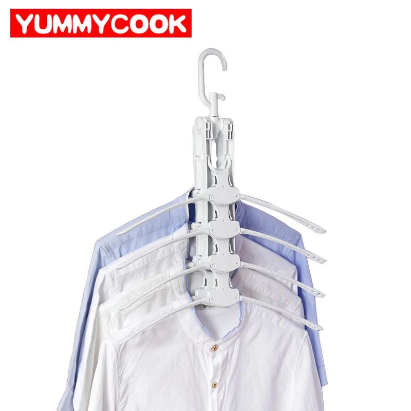 الفضاء إنقاذ ماجيك البلاستيك شماعات متعددة الوظائف للطي تجفيف الملابس الرف خزانة خزانة المنزل التخزين المنظم اكسسوارات