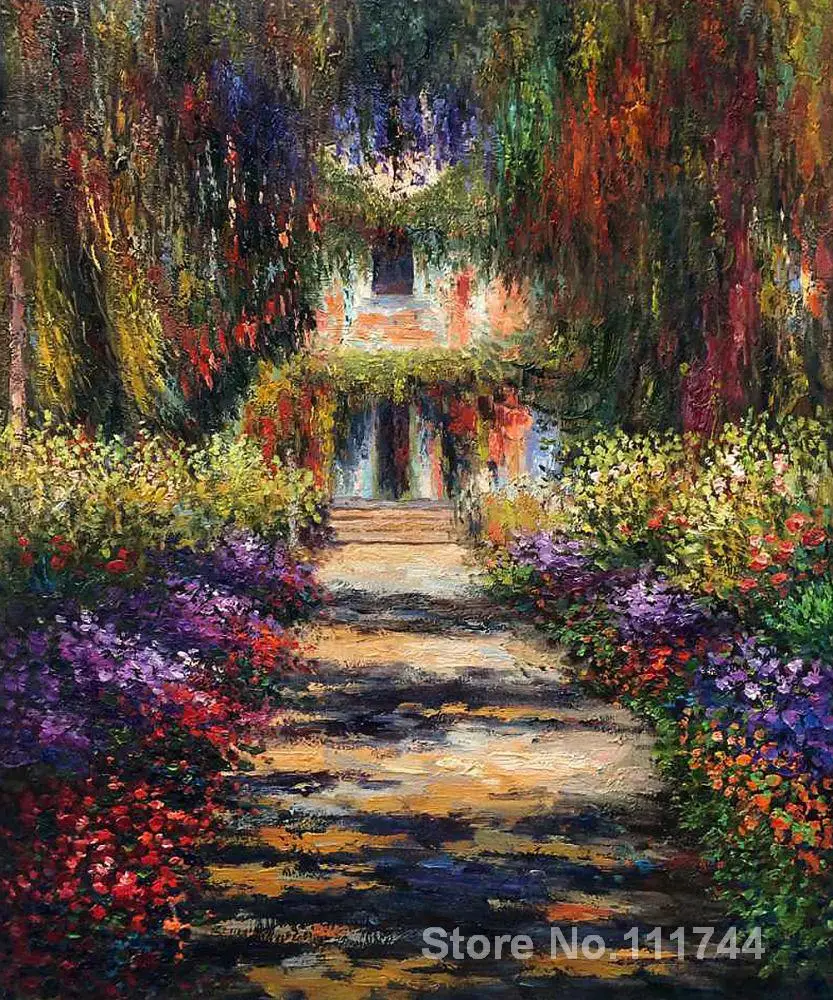 Pinturas en lienzo camino de jardín en Giverny Claude Monet arte