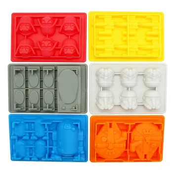 

6pcs/set Star Wars Ice Cube Tray R2D2 X-Wing etc Silicone Mold Chocolate Fondant Mould DIY Bar Party Drink FDA 1487