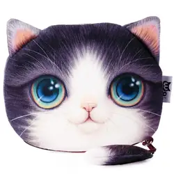 2018 Новый чехол на молнии с мультяшным котом мини-кошелек для монет милый детский кошелек Kawaii сумка для хранения женская сумка для косметики