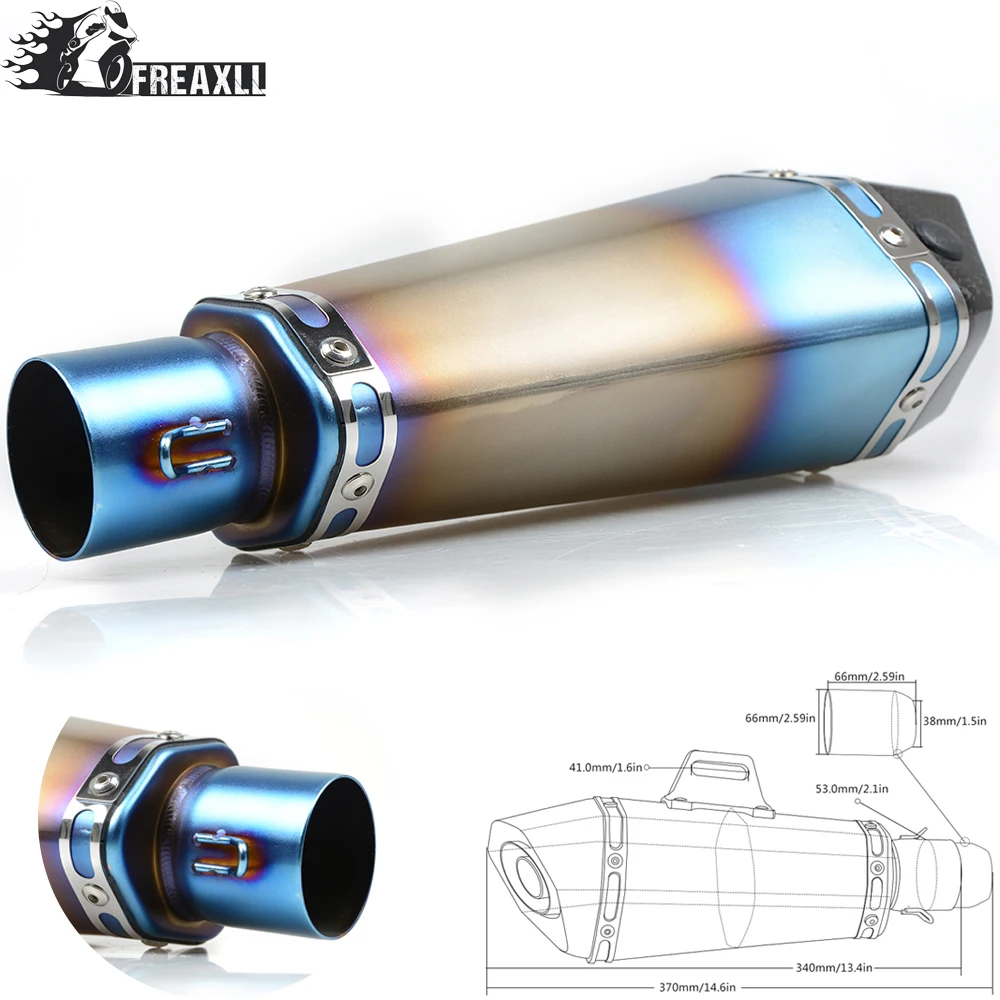 

36-51MM Universal Motorcycle Exhaust Pipe muffler Dirt Bike With DB Killer For Kawasaki Ninja 250 R 636 Z 100 ER-6N 6F ZX-10R