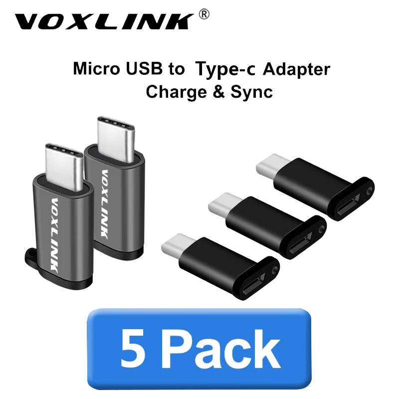 

VOXLINK Micro USB To TypeC Adapter Alloy Case Android Micro USB Connector To Type C For Huawei For Xiaomi With Keychain Adaptors