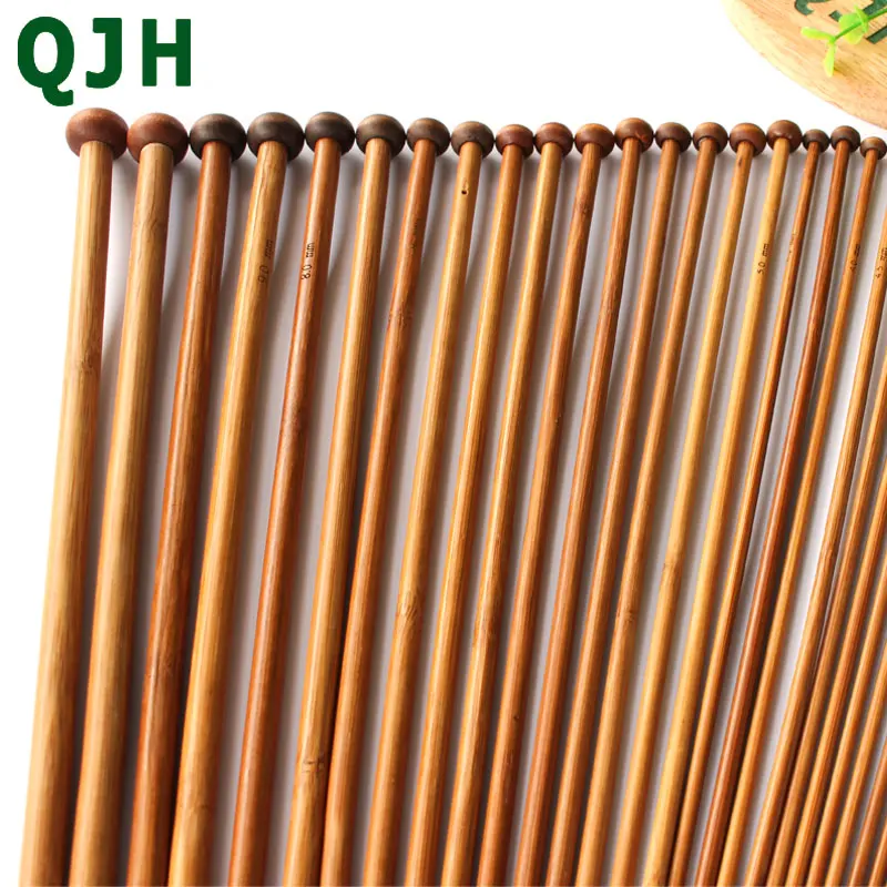 QJH brand New 36Pcs /Set 18sizes Carbonized Bamboo Knitting Needles Single  Pointed Smooth Crochet tool sets 2.0mm-10.0mm 36cm - AliExpress