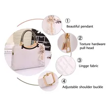 Luxury simple shells leather handbag Famous brands designer female tide knitting shoulder bag women