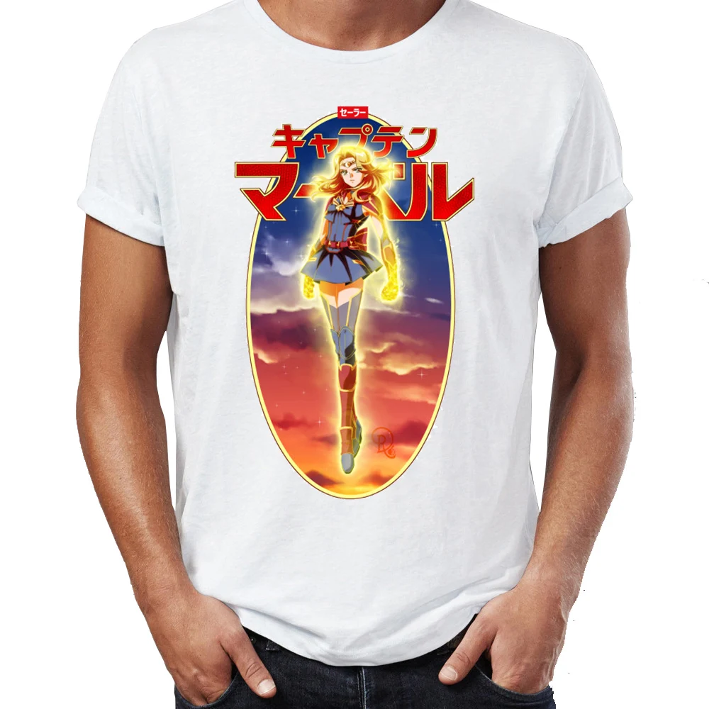 

Men's T Shirt Anime Captain Marvel Carol Danvers Awesome Artwork Printed Tee