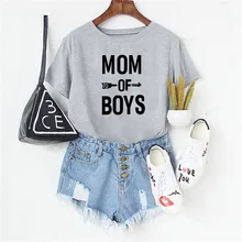 Luslos camiseta feminina, 3 cores, para o verão, de manga curta, com letras impressas, para mães, plus size, casual camisetas macias