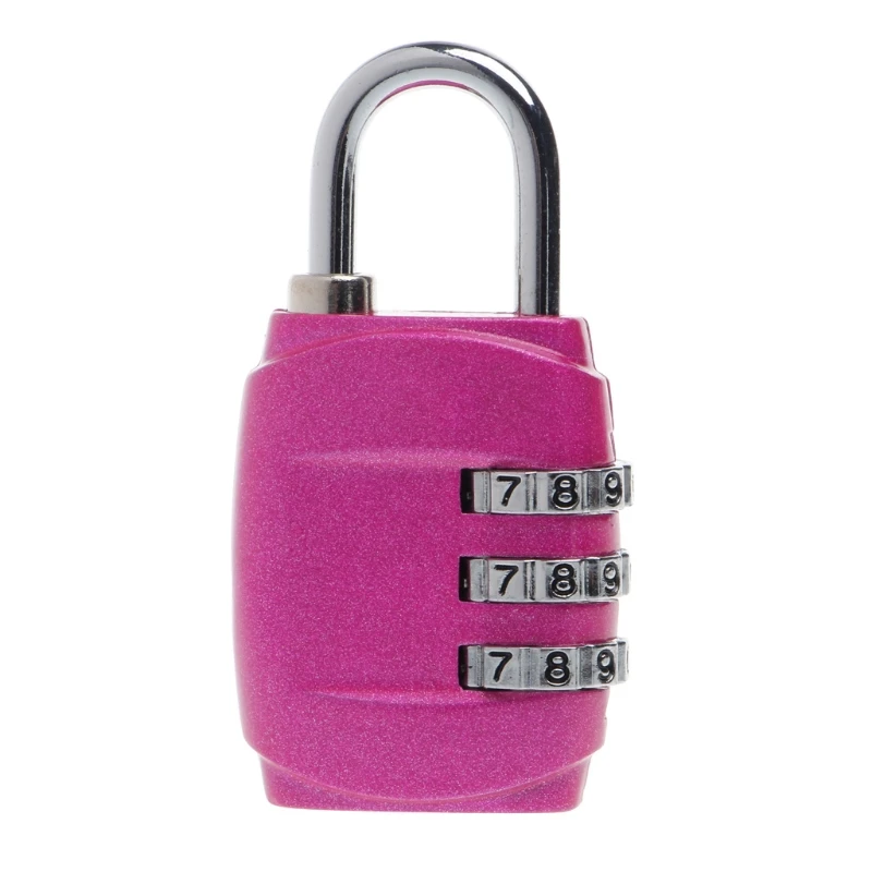 Цинковый сплав безопасности 3 комбинации Дорожный чемодан багаж висячий кодовый замок - Цвет: Hermosa Pink