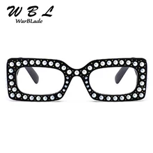 WarBLade полный жемчуг G мужские Квадратные прозрачные линзы очки женские роскошные Брендовые очки дизайнерские модные мужские женские оттенки Новинка