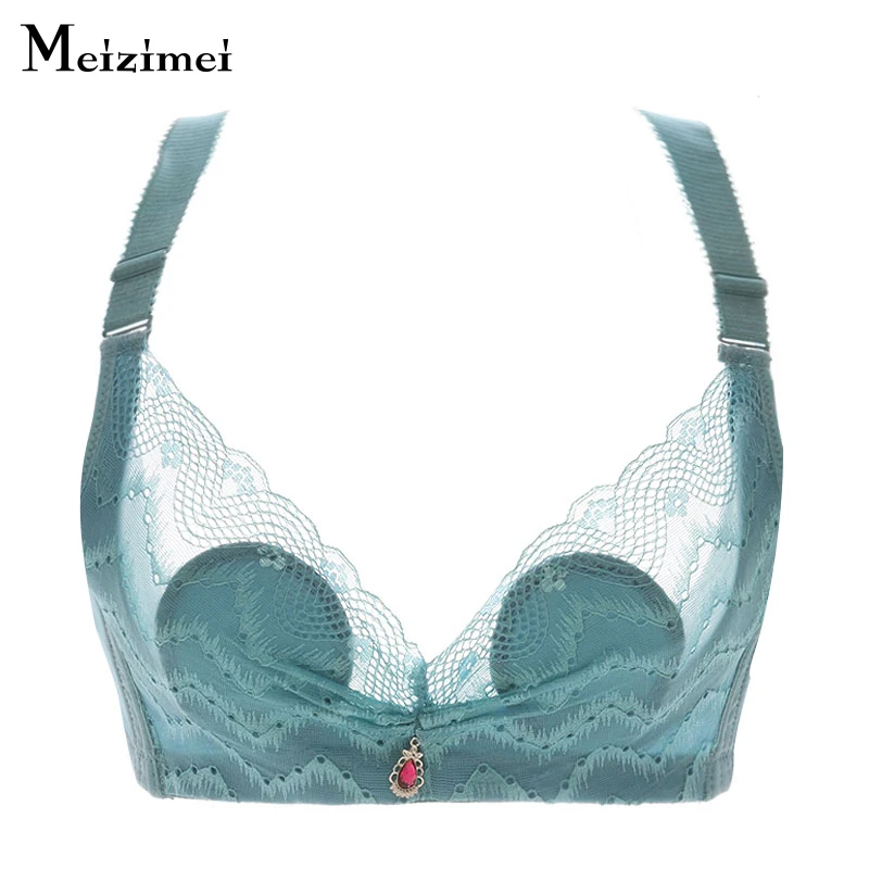 Meizimei Thin Bra Push Up Bras For women underwear plus size wide bra Sexy Lace lingerie ladies bralette crop top big brassiere