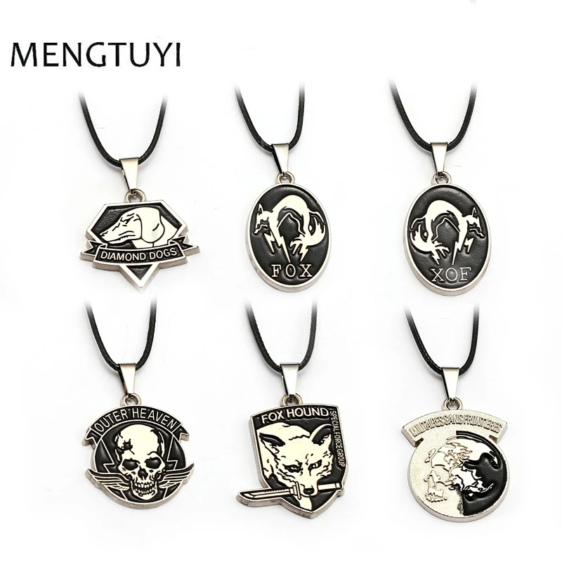 J Store Game Metal Gear Solid 5 Necklace Fox Hound Outer Heaven Skull Animal Alloy Pendant Choker Necklace Men Game Souvenir Pendant Necklaces Aliexpress