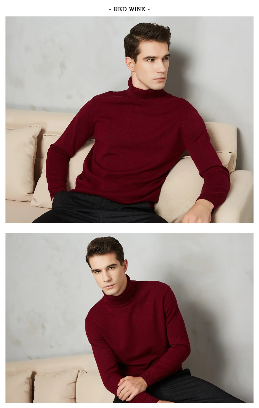 8 цветов, зимний мужской свитер с высоким воротом, новинка, Модный повседневный толстый теплый высококачественный пуловер, свитер в рубчик, брендовая одежда