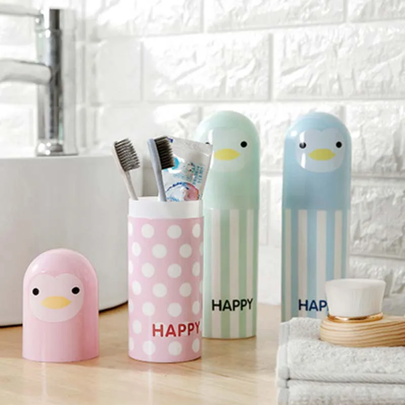

Cute Duck Cartoon Cup Travel Portable Toothbrush Box Toothpaste Holder Toothbrush Cartridge Protector Sleeve Box Bathroom 1PC