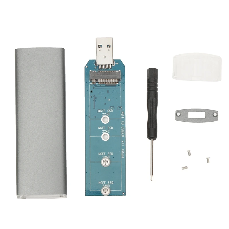 

M.2 NGFF SSD SATA TO USB 3.0 HDD External Enclosure Aluminium Storage Adapter External Enclosure Case Cover Box With Tools