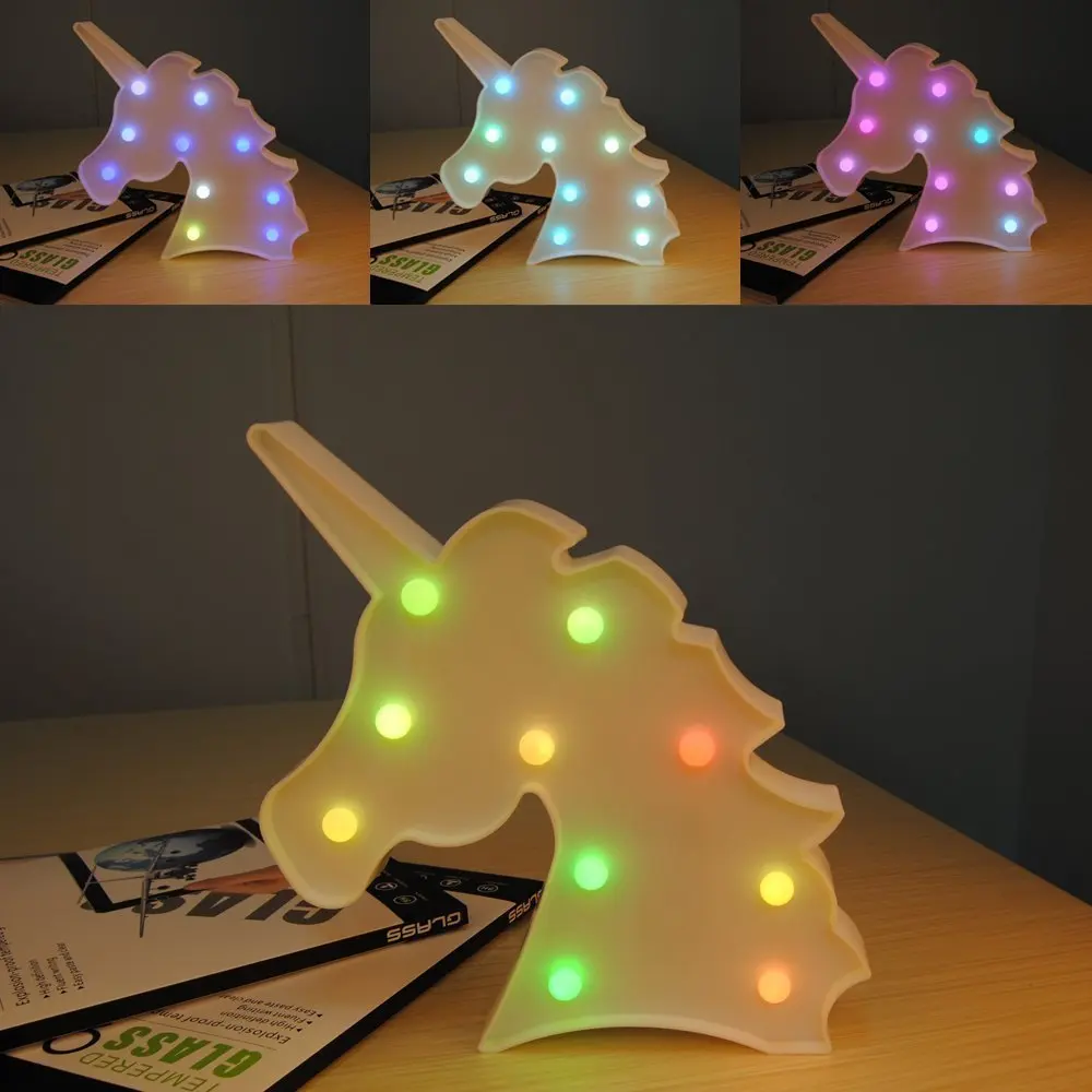 

Jiaderui LED 3D Table Lamp Unicorn Baby Night Lights Color Changing Home Decor Marquee Sign Lamp for Kids Children Birthday Gift