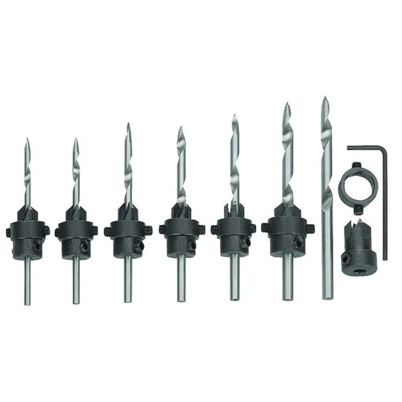 COUNTERSINK-DRILL-BIT-22pc-SET-w-CASE-Adjustable-Depth-Stop-Collars-Woodworking (1)