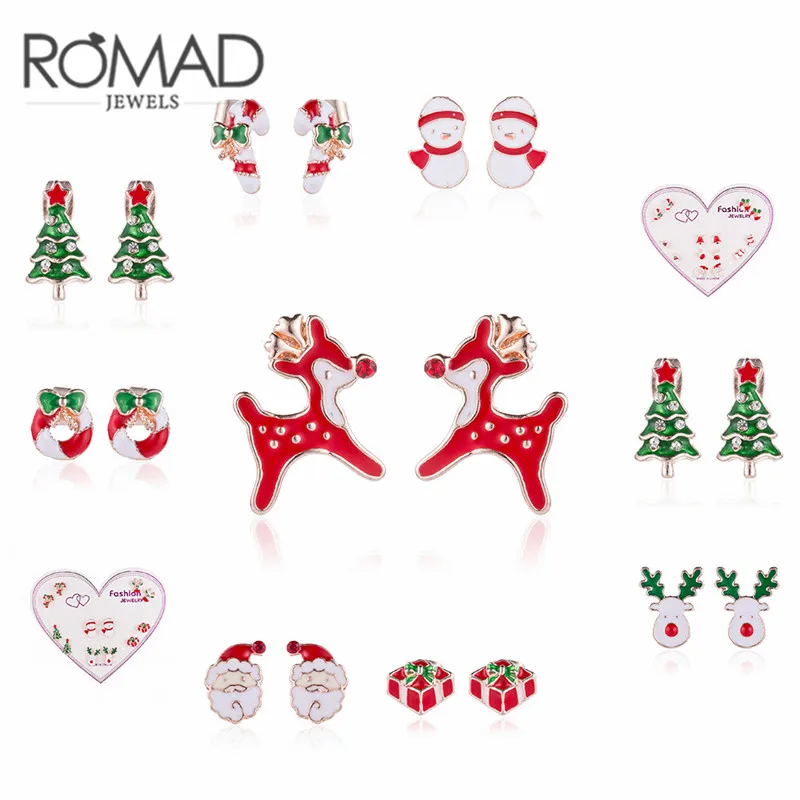 christmas stud earrings