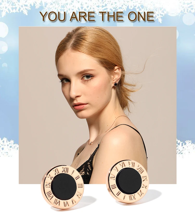 rose-gold-simple-roman-numerals-round-stud-earrings_01