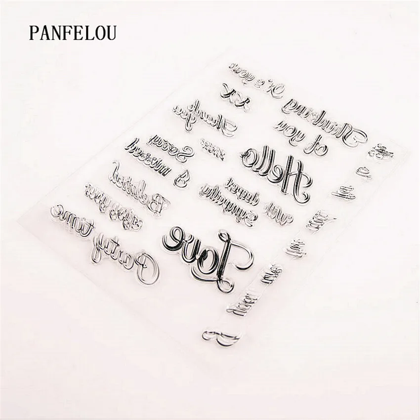 Прозрачный силиконовый штамп PANFELOU с простыми приветствиями печать сделай сам