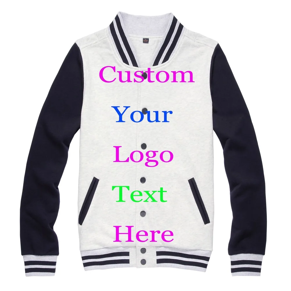 Custom Print Logo Baseball Jackets Men 