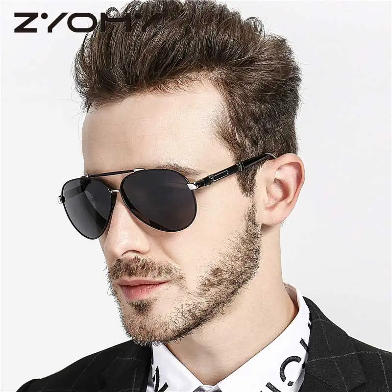 Мужские очки, поляризационные, Gafas, мужские солнцезащитные очки, Oculos de sol, металлическая оправа, UV400, двойной луч, очки для вождения
