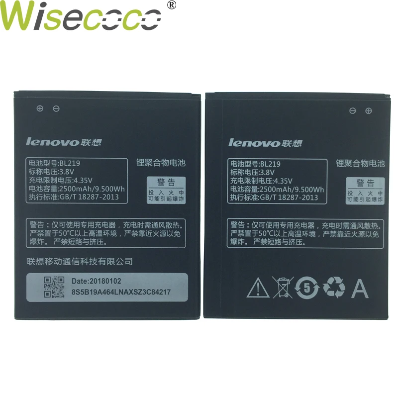 WISECOCO 10 шт. Новинка 2500 мАч батарея BL219 для lenovo A880 A889 A890E A768T A916 S810T S856 A850+ телефон с номером отслеживания