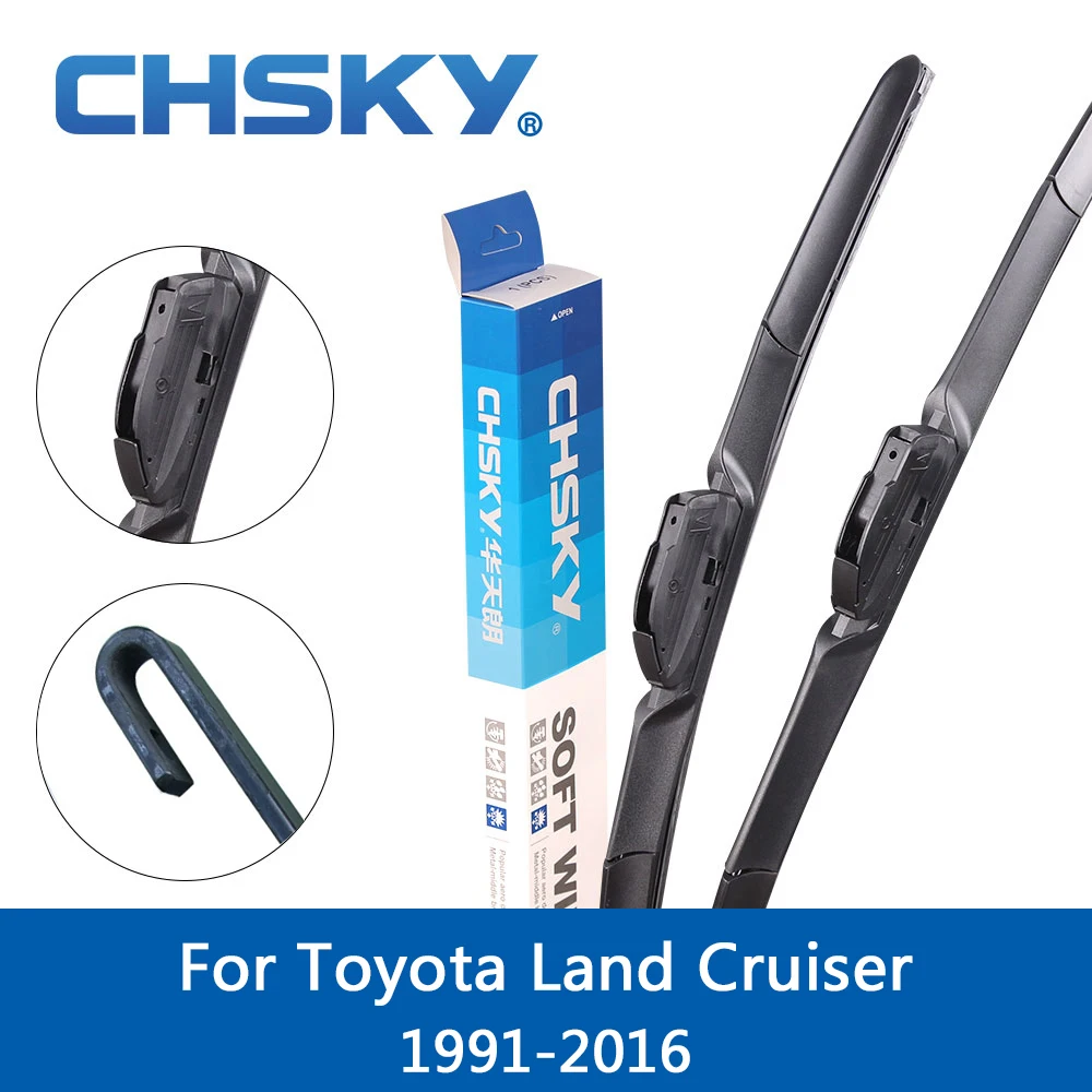 

CHSKY Car Windshield Wiper Blade for Toyota Land Cruiser 1990 to 2016 Fit Hook Arms Natural Rubber auto Windscreen Wipers