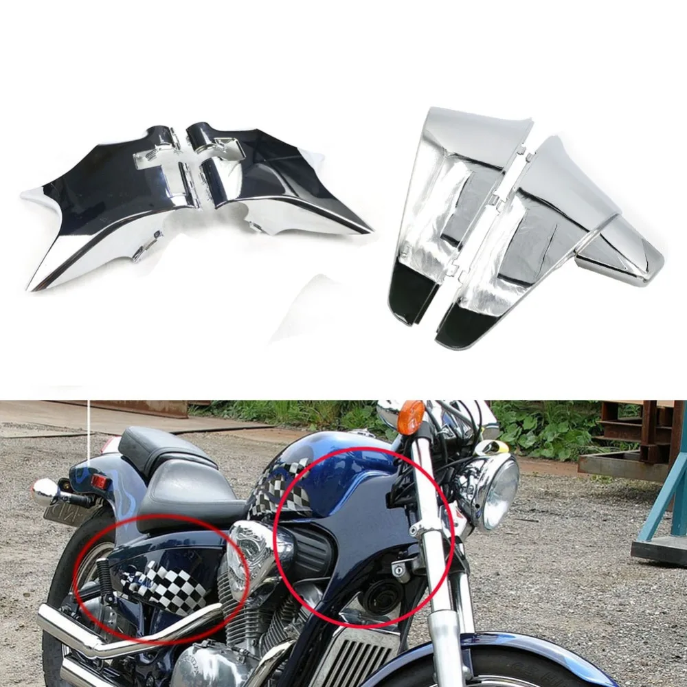 

88-98 VT600 STEED400 Chrome Front Cowl Neck Guard & Battery Cover Side Fairing Panel Frame For Honda Shadow VLX 600 1988 - 1998