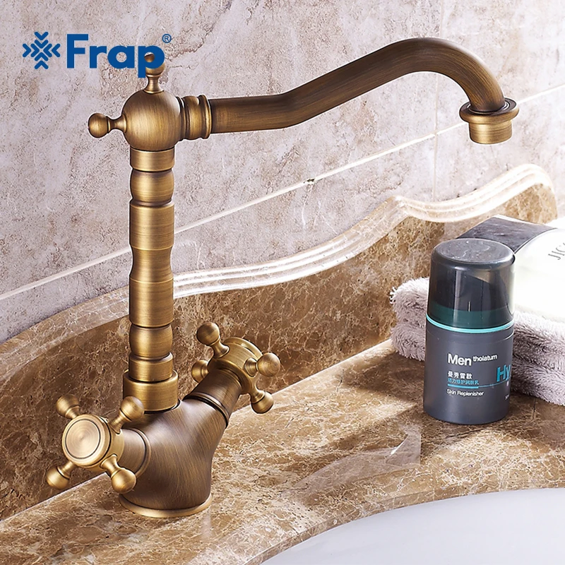 

FRAPNew Arrival Vintage Bathroom Basin Faucet Double Handle European Hot and Cold Water Water Saving Basin Mixer Tap Y10061
