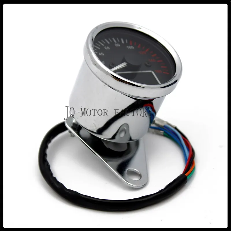 

Universal motorcycle LED Digital LCD speedometer tachometer speed meter chrome Retro