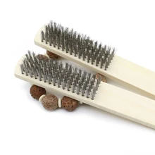 Проволочный скребок из нержавеющей стали с деревянной ручкой щетка для очистки шлака и для очистки ржавчины ручной инструмент