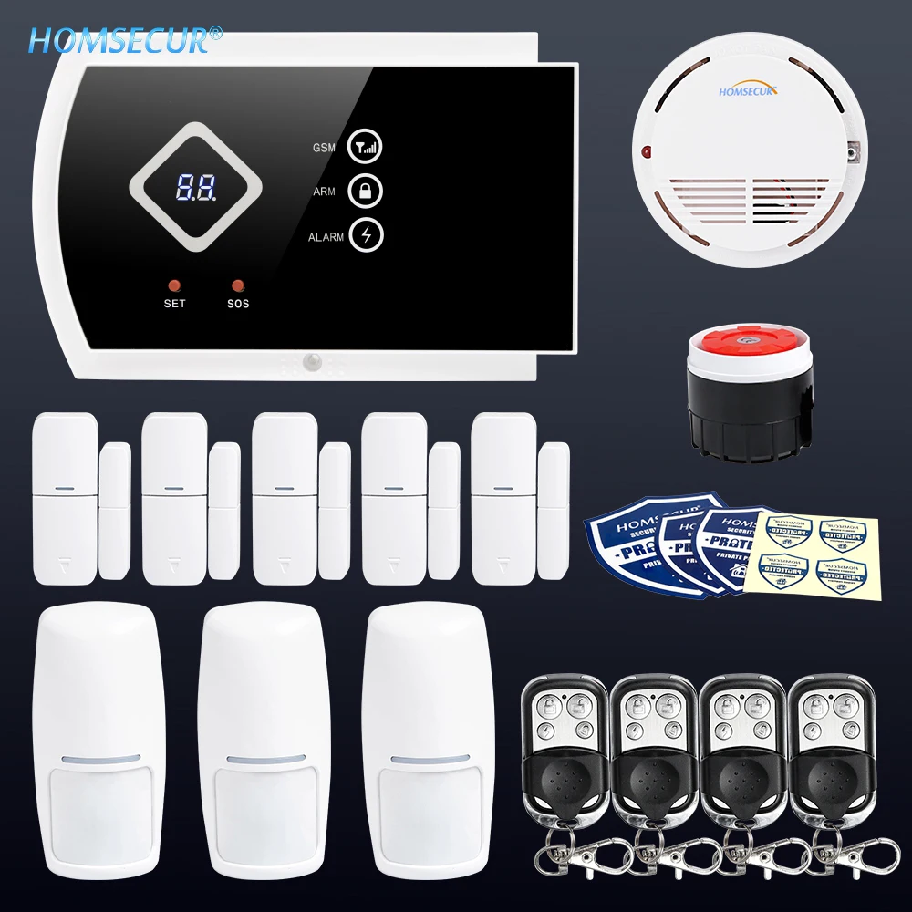 

HOMSECUR Wireless GSM SMS Autodial Home Security Alarm System with IOS/Android APP