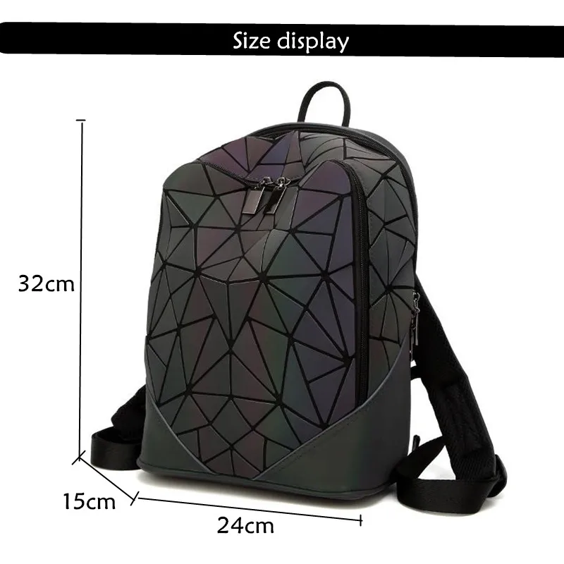 JOOZ, Модный женский рюкзак, ПВХ, геометрический, светящийся, рюкзак,, Новые дорожные сумки для школы, рюкзак, голографические рюкзаки