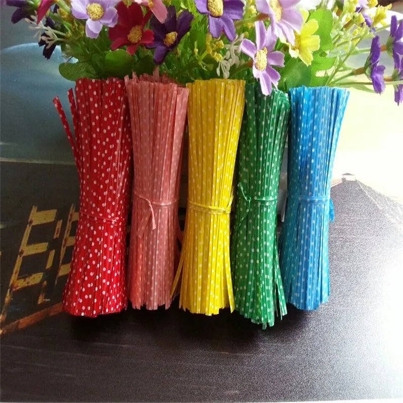 

100Pieces/Bag 10CM DIY PE strapping self-locking Twist Ties Packaging Rope Wire Belt For Food Bread Gift Cookies Bakery Bag