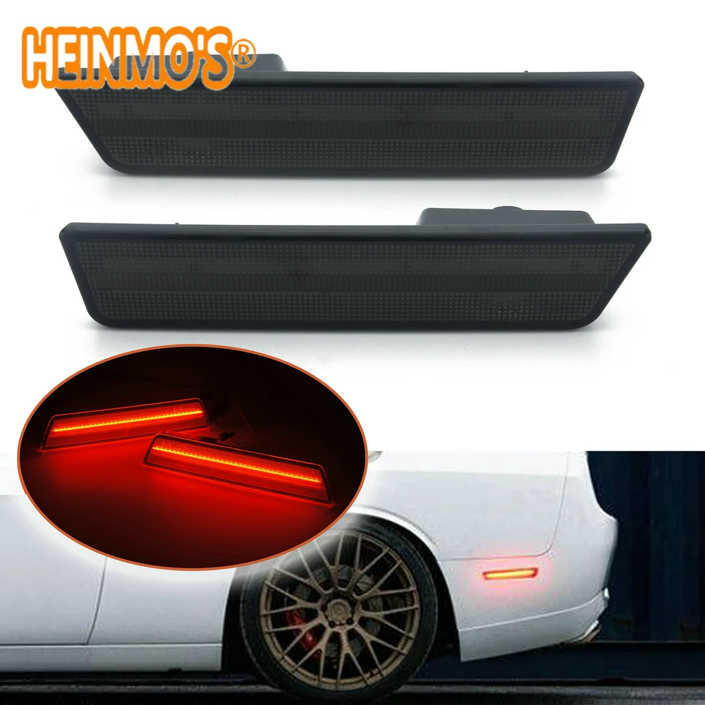 (rear) For Dodge Challenger 2008-2014 Dodge Charger 2011-2014 Rear Side LED Turn Signals Stop Marker Lamps Car SMD Red Lights (6)