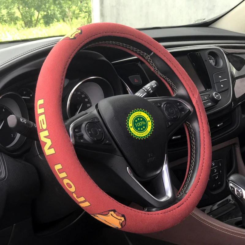 Новый мультяшный чехол рулевого колеса автомобиля удобный льняной