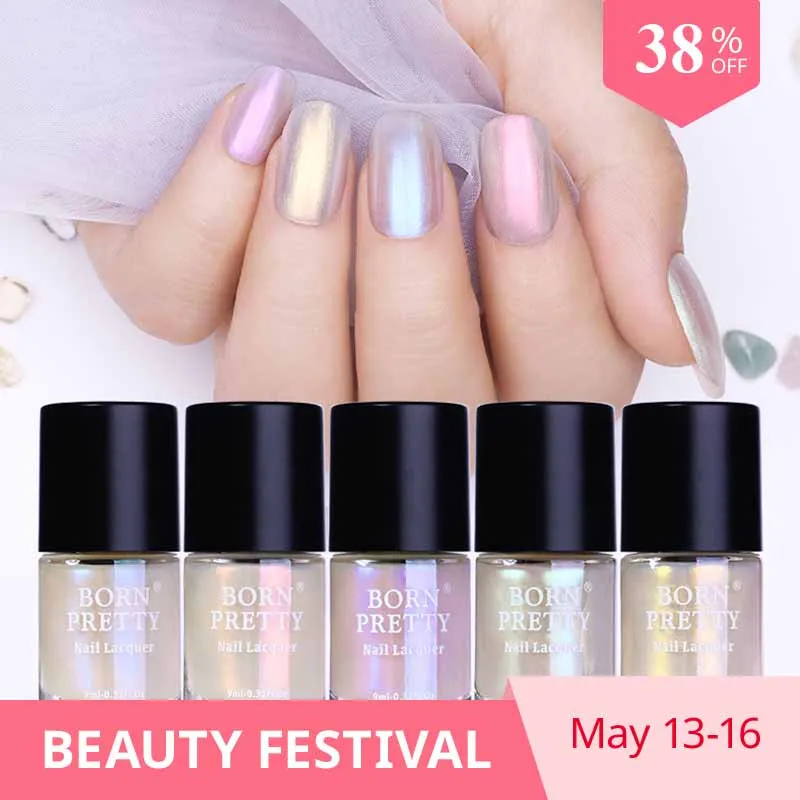 

BORN PRETTY 9ML Shell Nail Polish Colorful Series Glittering Sequins Nail Art Polish Varnish Lacquer Manicure Tools